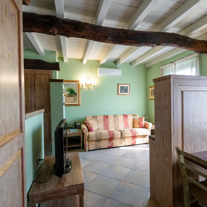 Interno dell'appartamento Basilico alla Corte del Passone a Montevecchia